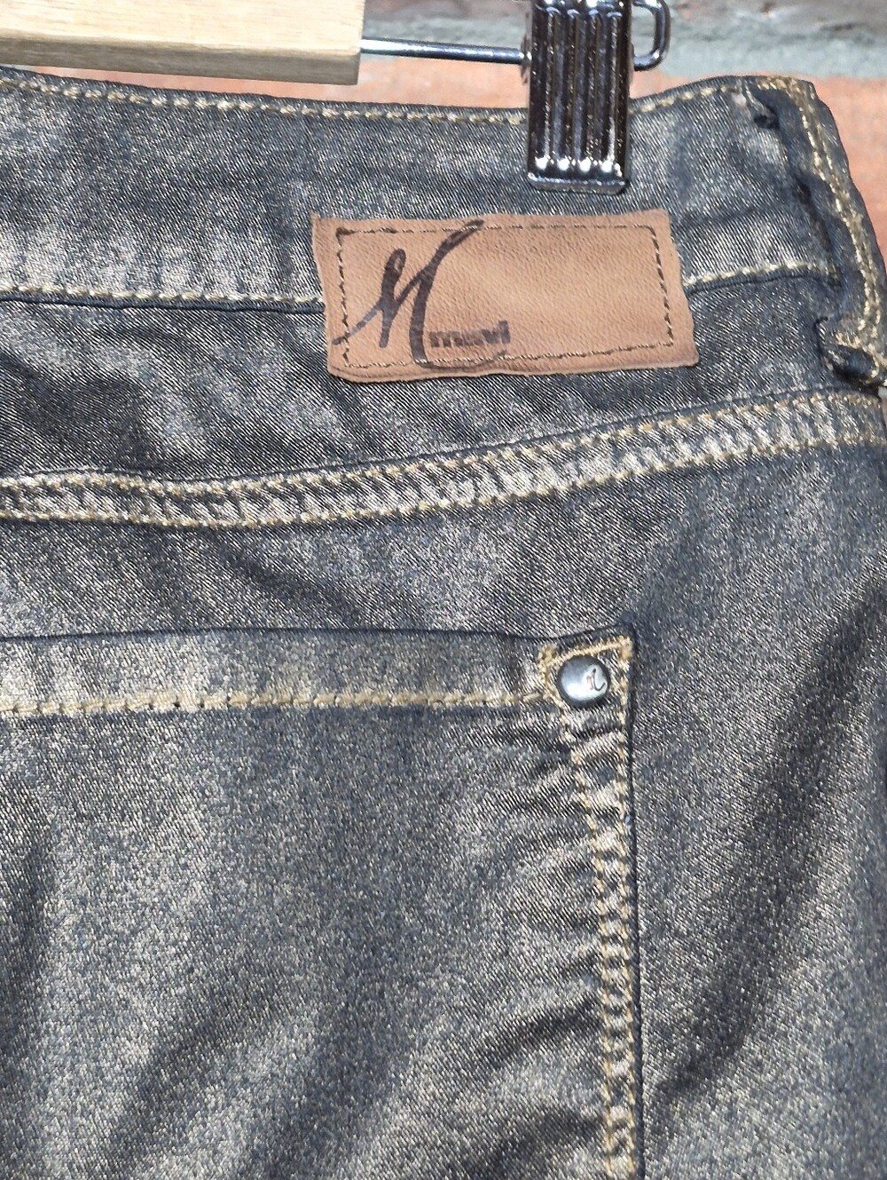Mavi Serena Copper Coated Jeans Metallic Bronze Low Rise Super Skinny Y2K 28 - Picture 13 of 15